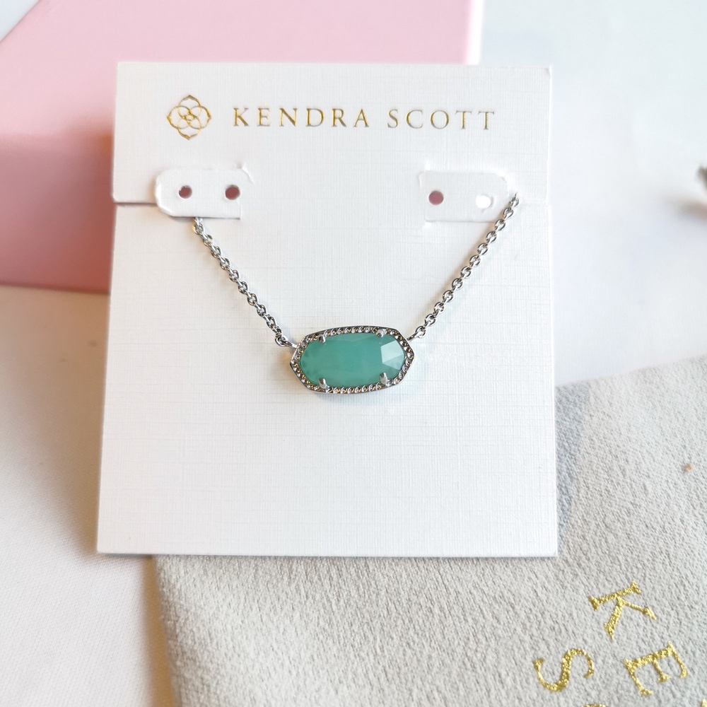Kendra Scott | Elisa - Silver Mint Green Glass Pendant Necklace